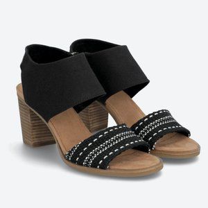 Toms Majorca Cutout Heels, size 9, black/white